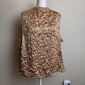 JS Boutiqueβ Women's Top L Gold Sequin Sleeveless Back Clasp